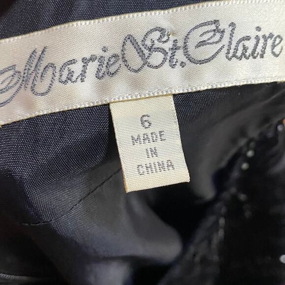 Vintage 90s Beaded Velvet Burnout Maxi Dress Gown High Neck Empire Waist Black 2 - Picture 9 of 9